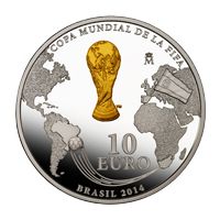 Аверс монеты «Футбол ФИФА Бразилия 2014 год»